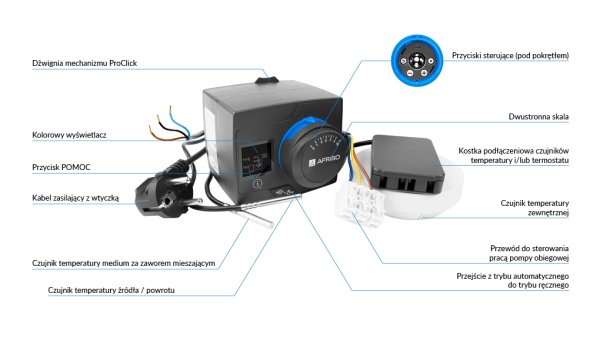 Regulator pogodowy ARC 345 ProClick z funkcją sterowania pompą obiegową AFRISO 1534510